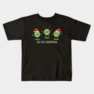 Ha-Pea Christmas Cute Peas Santa hat xmas Kids T-Shirt